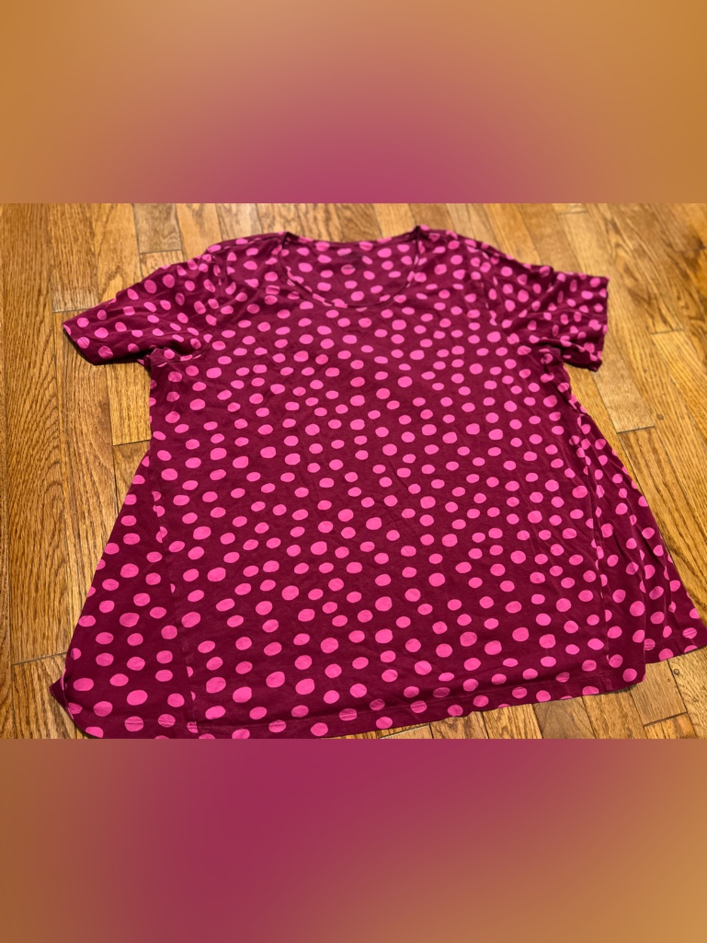 Gudrun Sjoden Magenta Polka Dot Short Sleeve Top